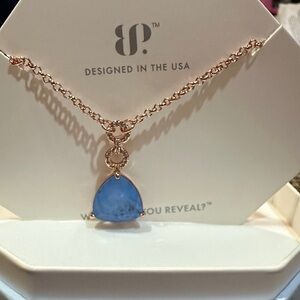 BP Blue and Gold Pendant Necklace
